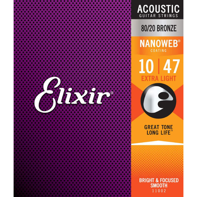Dây Đàn Guitar Acoustic Elixir 11002 Nanoweb 80/20 Bronze 10-47-Mai Nguyên Music
