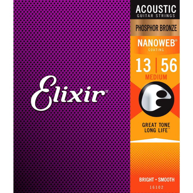 Dây Đàn Guitar Acoustic Elixir 16102 Nanoweb Phosphor Bronze 13-56-Mai Nguyên Music