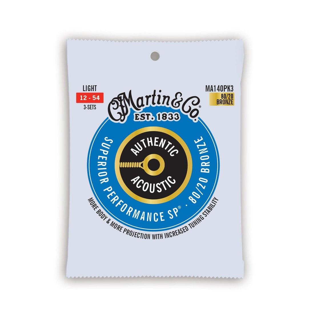 Dây Đàn Guitar Acoustic Martin Authentic Acoustic SP 80/20 Bronze-Mai Nguyên Music