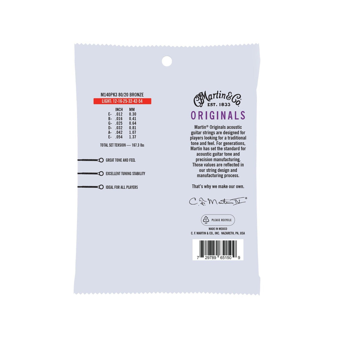 Dây Đàn Guitar Acoustic Martin The Original 80/20 Bronzo-Mai Nguyên Music