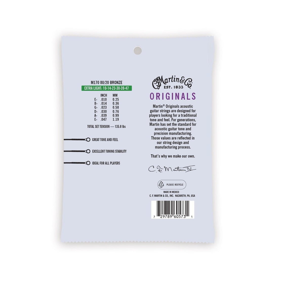 Dây Đàn Guitar Acoustic Martin The Original 80/20 Bronzo-Mai Nguyên Music