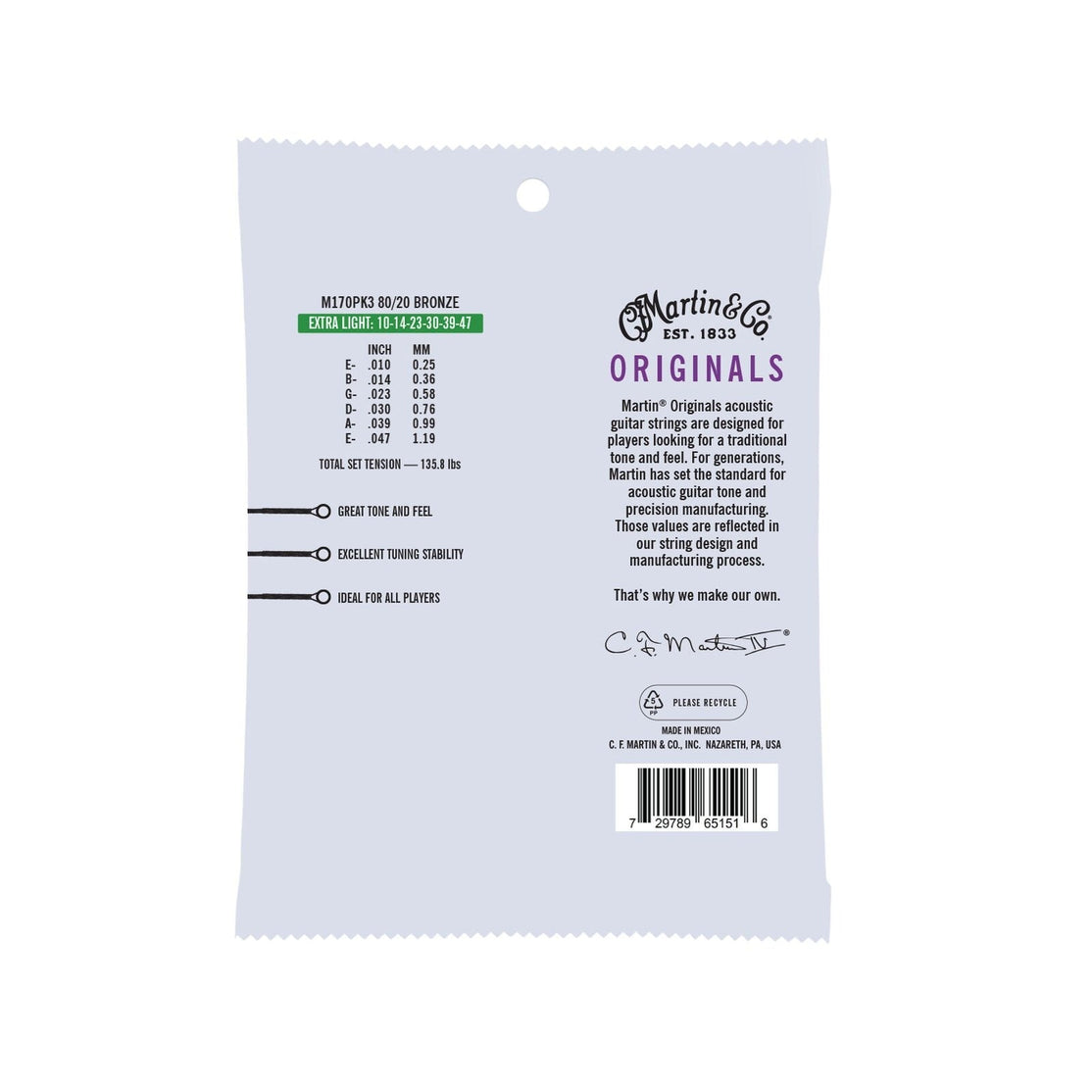 Dây Đàn Guitar Acoustic Martin The Original 80/20 Bronzo-Mai Nguyên Music