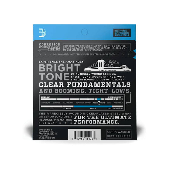 Dây Đàn Guitar Bass D'Addario EXL165 Nickel Wound, Custom Light, 45-105, Long Scale-Mai Nguyên Music