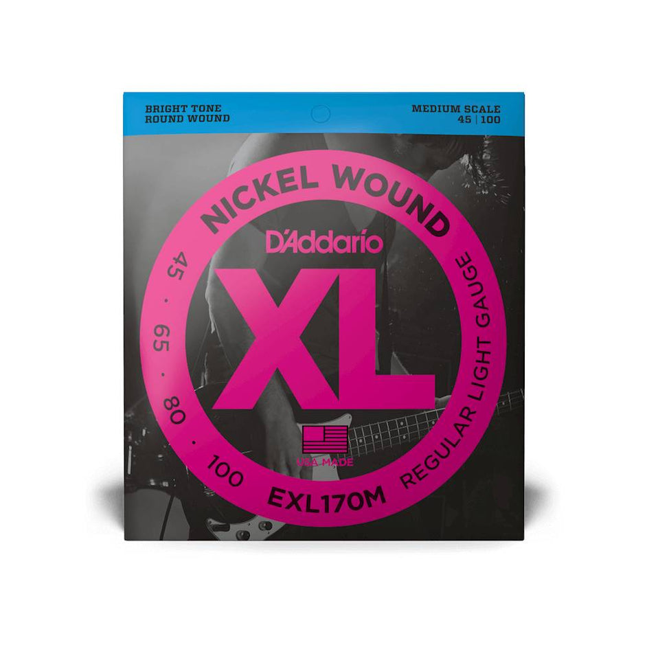 Dây Đàn Guitar Bass D'Addario EXL170M Nickel Wound, Light, 45-100, Medium Scale-Mai Nguyên Music