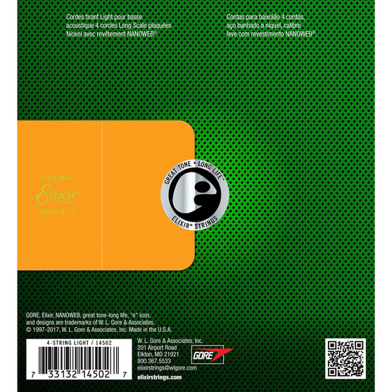 Dây Đàn Guitar Bass Elixir 14502 80/20 Bronze-Mai Nguyên Music