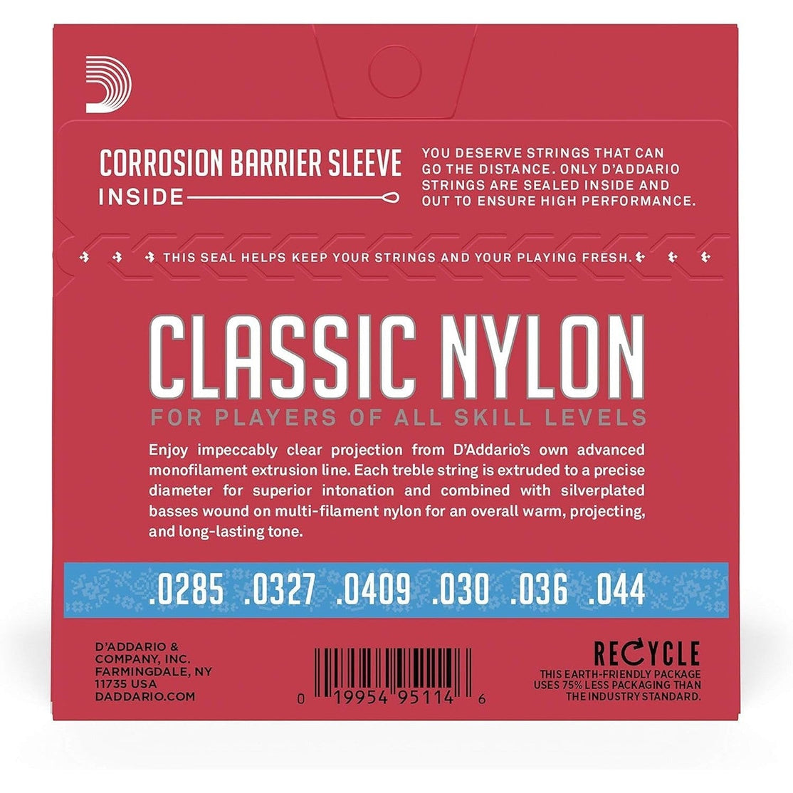 Dây Đàn Guitar Classic D'Addario EJ27H, Hard Tension, Clear/Silverplated Wound-Mai Nguyên Music