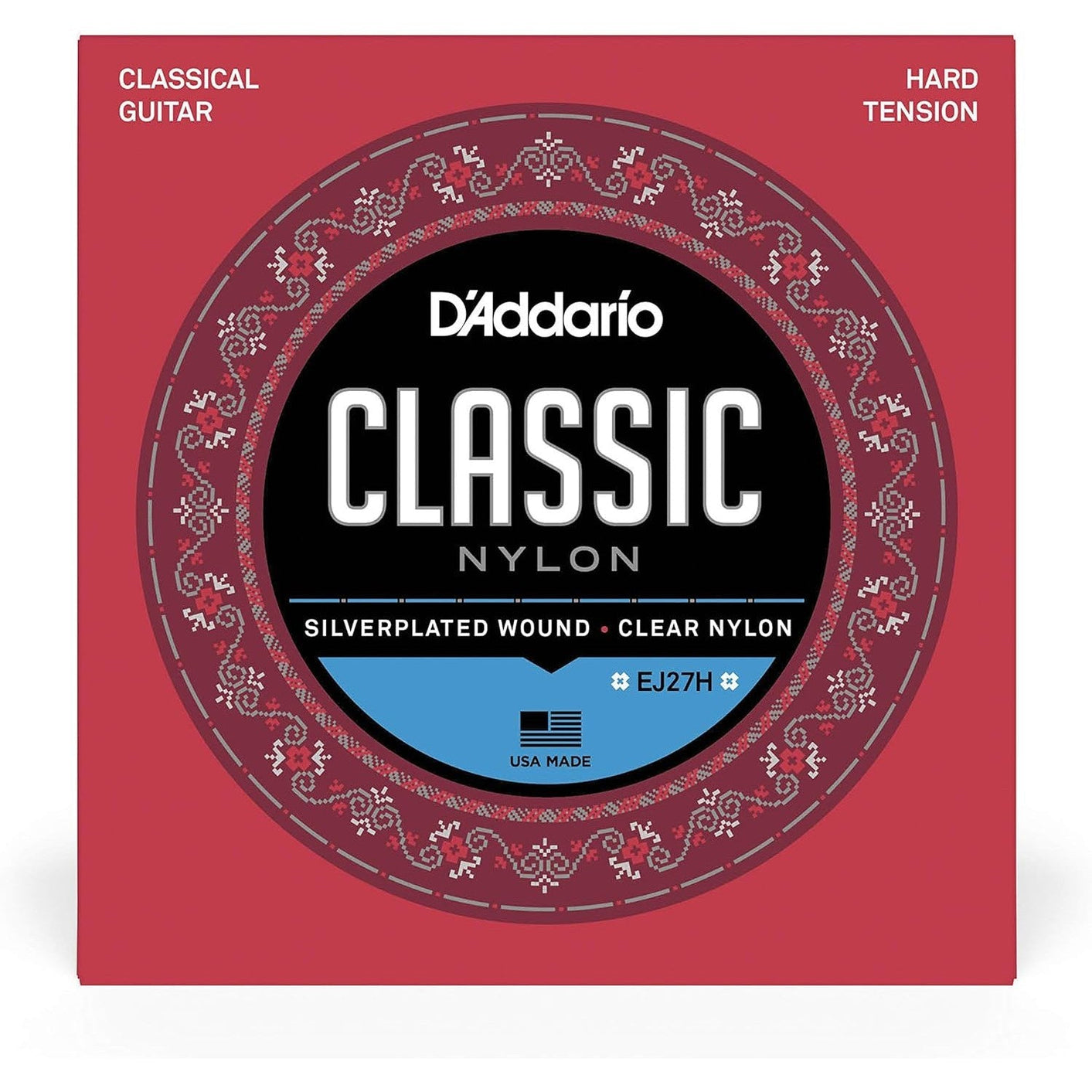 Dây Đàn Guitar Classic D'Addario EJ27H, Hard Tension, Clear/Silverplated Wound-Mai Nguyên Music