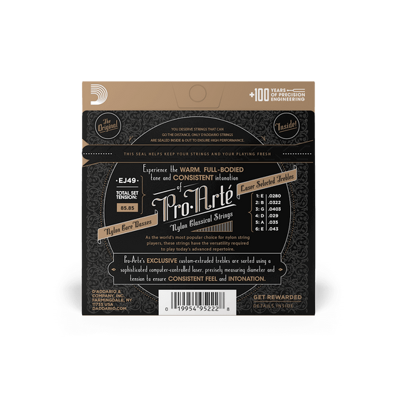 Dây Đàn Guitar Classic D'Addario EJ49 Pro-Arte Black, Normal Tension-Mai Nguyên Music