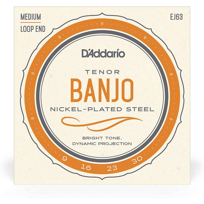 Dây Đàn Guitar D'Addario EJ63 Nickel Wound Loop End Tenor Banjo Strings, Medium, 009-030-Mai Nguyên Music