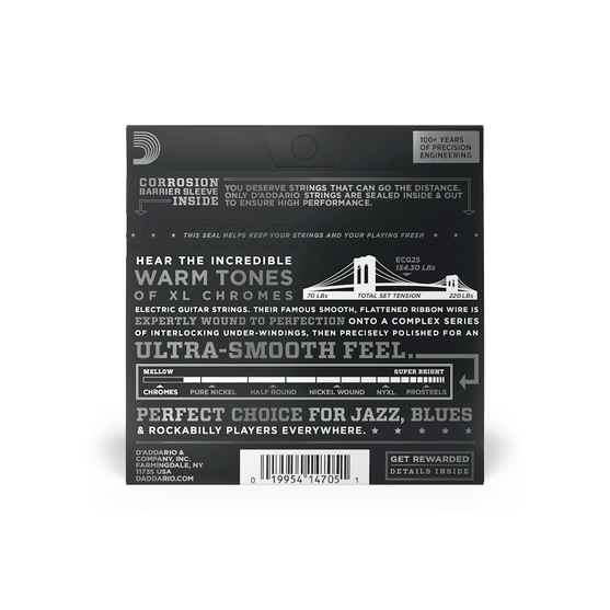 Dây Đàn Guitar Điện D'Addario ECG25 Chromes Flat Wound, Light, 12-52-Mai Nguyên Music