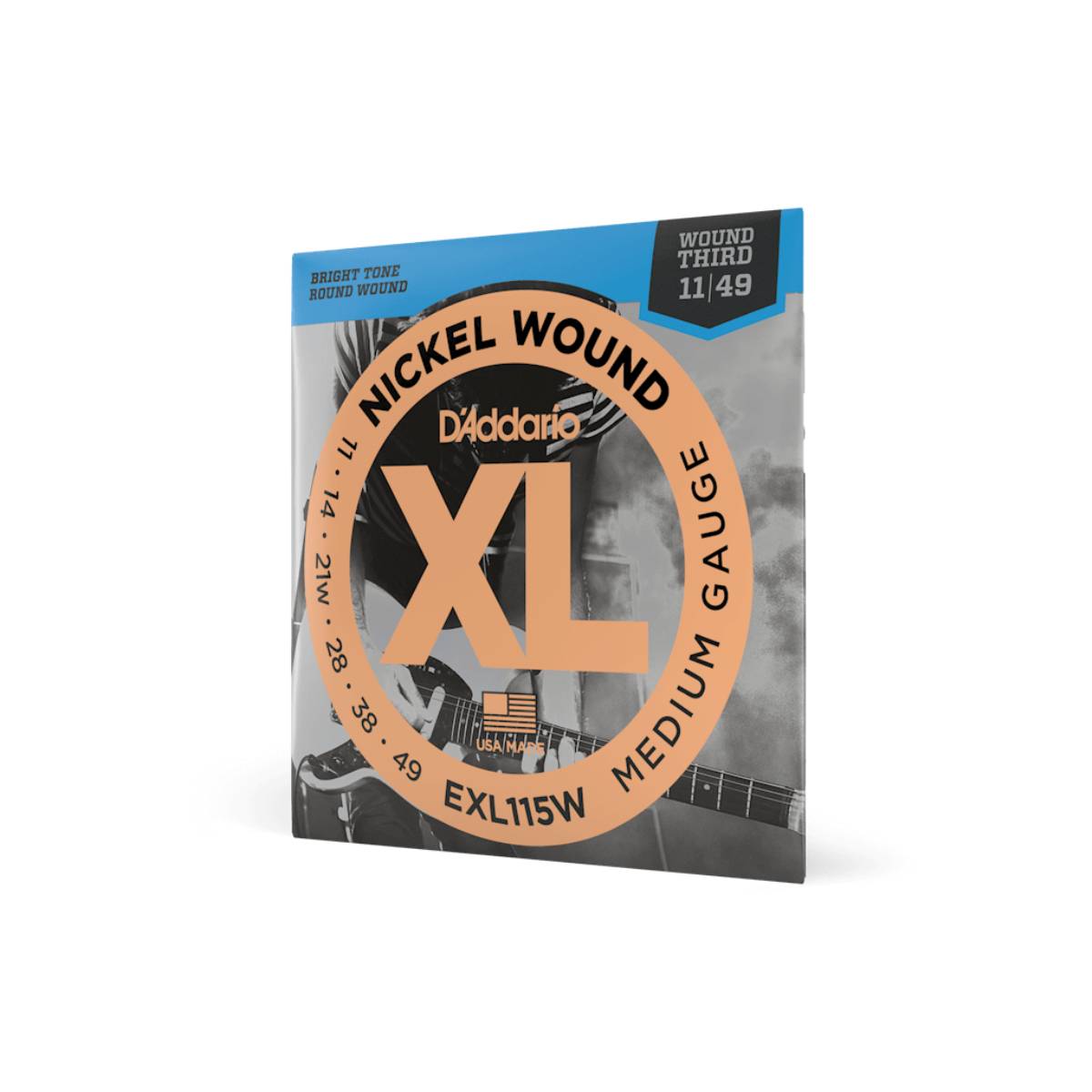 Dây Đàn Guitar Điện D'Addario EXL115W Nickel Wound, Medium/ Blues-Jazz Rock, Wound 3rd, 11-49-Mai Nguyên Music