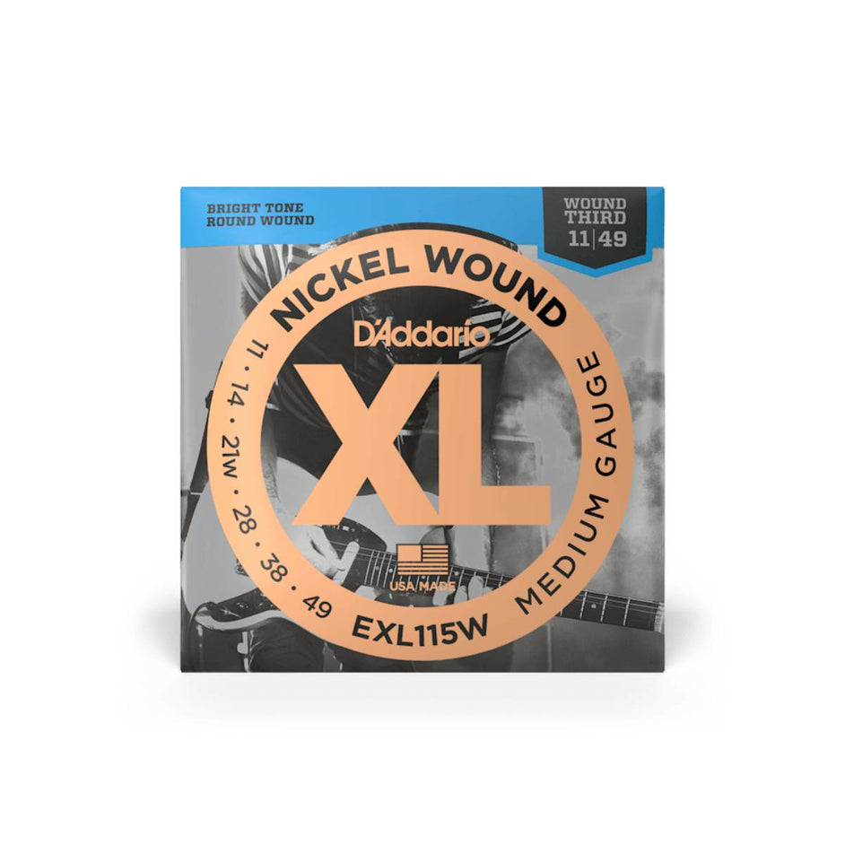 Dây Đàn Guitar Điện D'Addario EXL115W Nickel Wound, Medium/ Blues-Jazz Rock, Wound 3rd, 11-49-Mai Nguyên Music