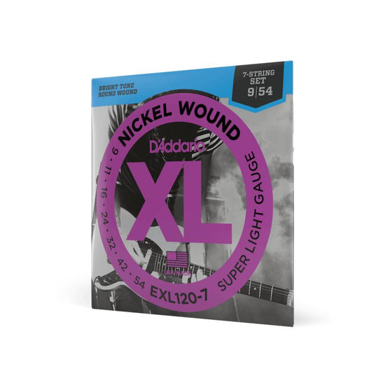 Dây Đàn Guitar Điện D'Addario EXL120-7 Nickel Wound, 7-String, Super Light, 9-54-Mai Nguyên Music
