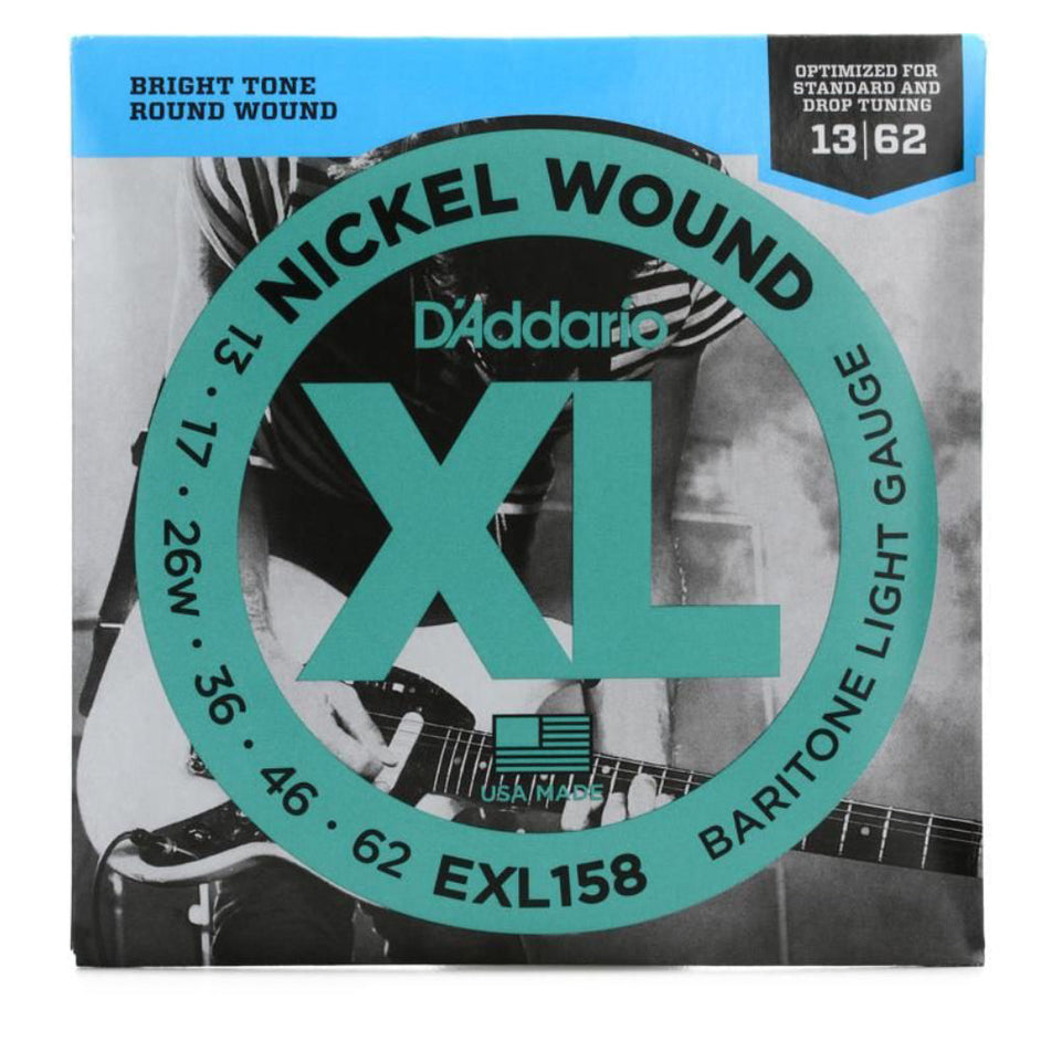 Dây Đàn Guitar Điện D'Addario EXL158 Light XL Nickel Wound, 013-062 Light Baritone-Mai Nguyên Music