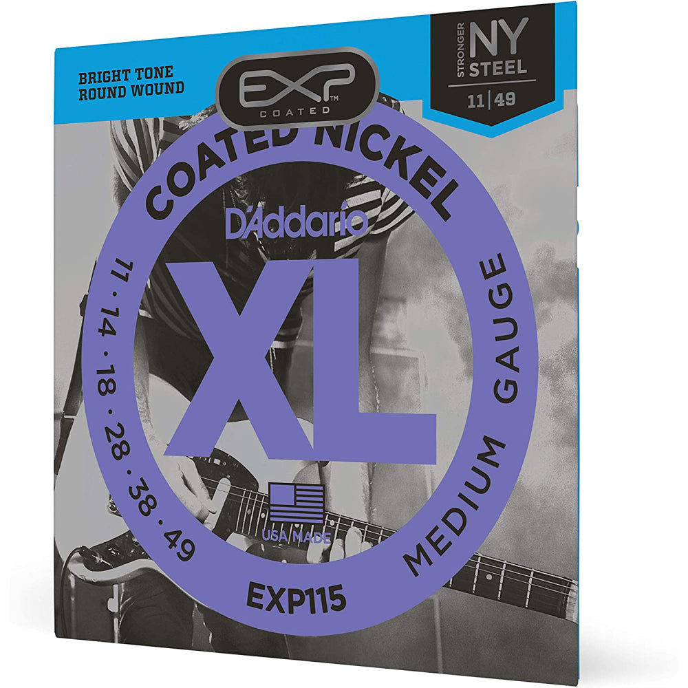Dây Đàn Guitar Điện D'Addario EXP115 Coated Nickel Wound, Medium/Blues/Jazz, 11-49-Mai Nguyên Music