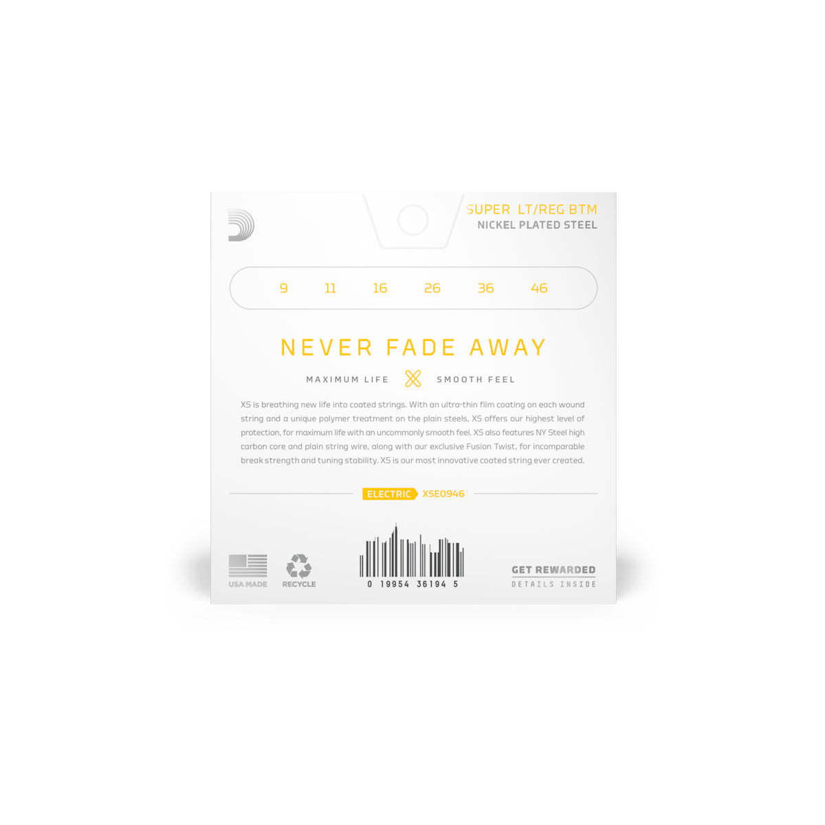 Dây Đàn Guitar Điện D'Addario XSE0946 Nickel-plated Steel Coated, Super Light Top, 9-46-Mai Nguyên Music