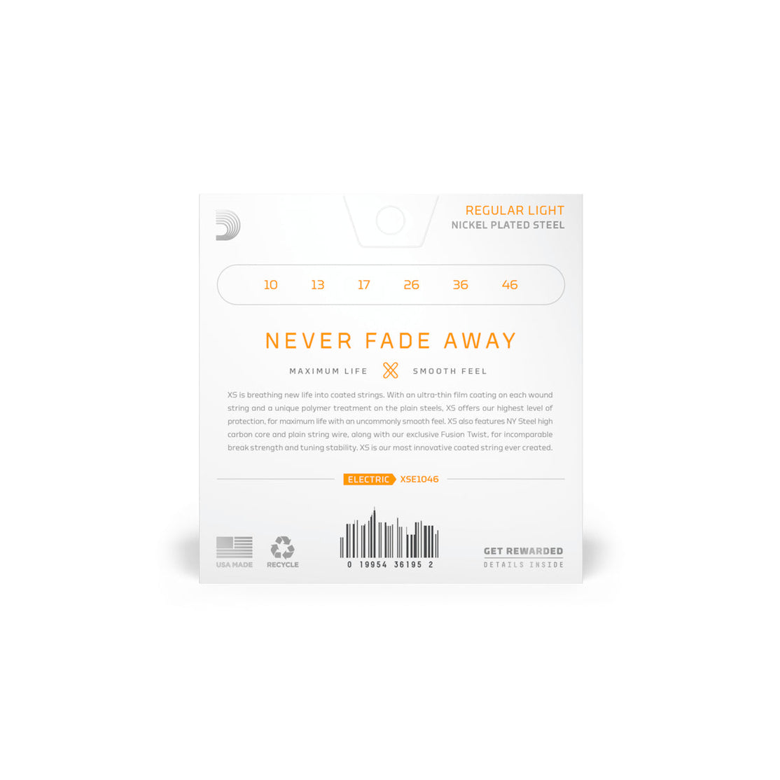 Dây Đàn Guitar Điện D'Addario XSE1046 Nickel-plated Steel Coated, Regular Light, 10-46-Mai Nguyên Music