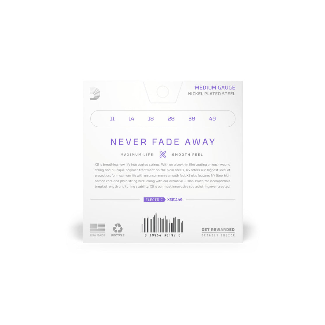 Dây Đàn Guitar Điện D'Addario XSE1149 Nickel-plated Steel Coated, Medium, 11-49-Mai Nguyên Music