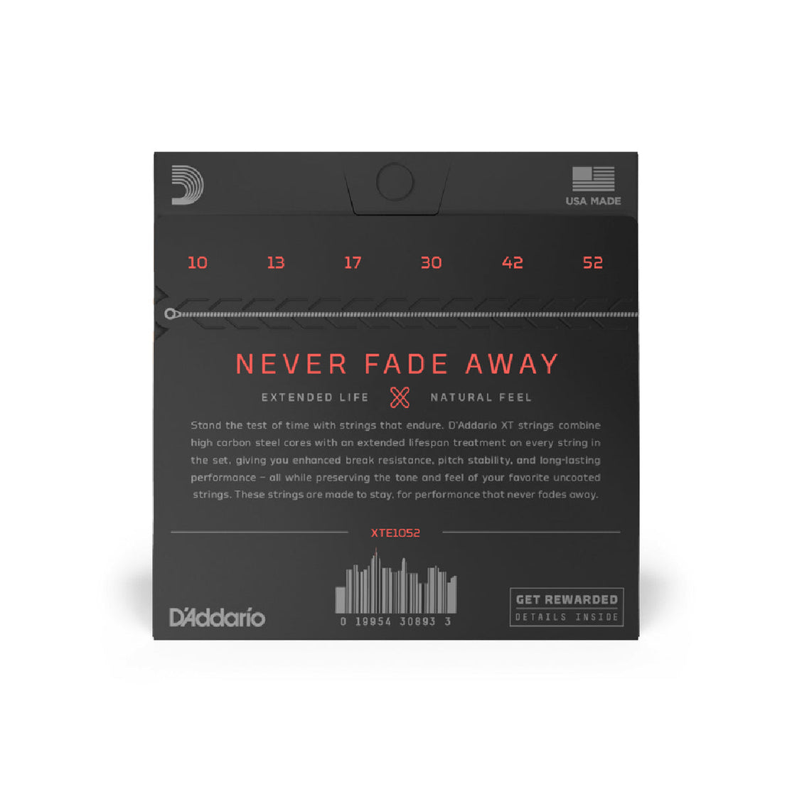 Dây Đàn Guitar Điện D'Addario XTE1052 XT Nickel Plated Steel, Light Top/Heavy Bottom, 10-52-Mai Nguyên Music