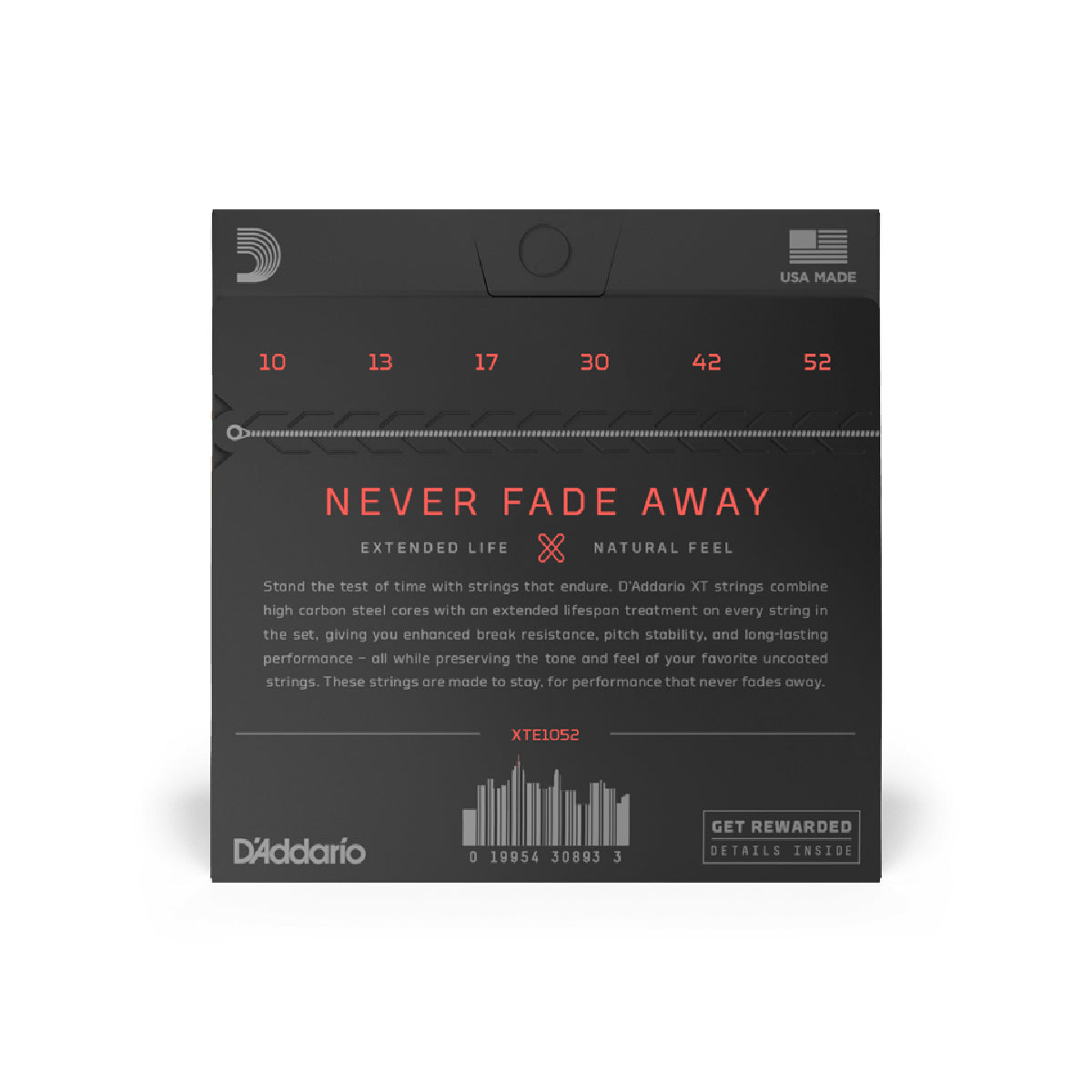 Dây Đàn Guitar Điện D'Addario XTE1052 XT Nickel Plated Steel, Light Top/Heavy Bottom, 10-52-Mai Nguyên Music