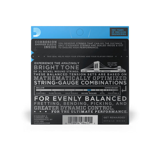 Dây Đàn Guitar Điện D'ddario EXL-120BT Nickel Wound, Super Light / Balanced Tension, 9-40-Mai Nguyên Music