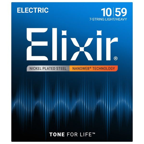 Dây Đàn Guitar Điện Elixir 12074 Nanoweb Light-Heavy 7-String 10-59-Mai Nguyên Music