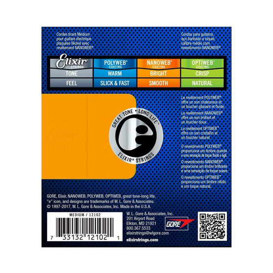 Dây Đàn Guitar Điện Elixir 12102 Nanoweb 11-49-Mai Nguyên Music