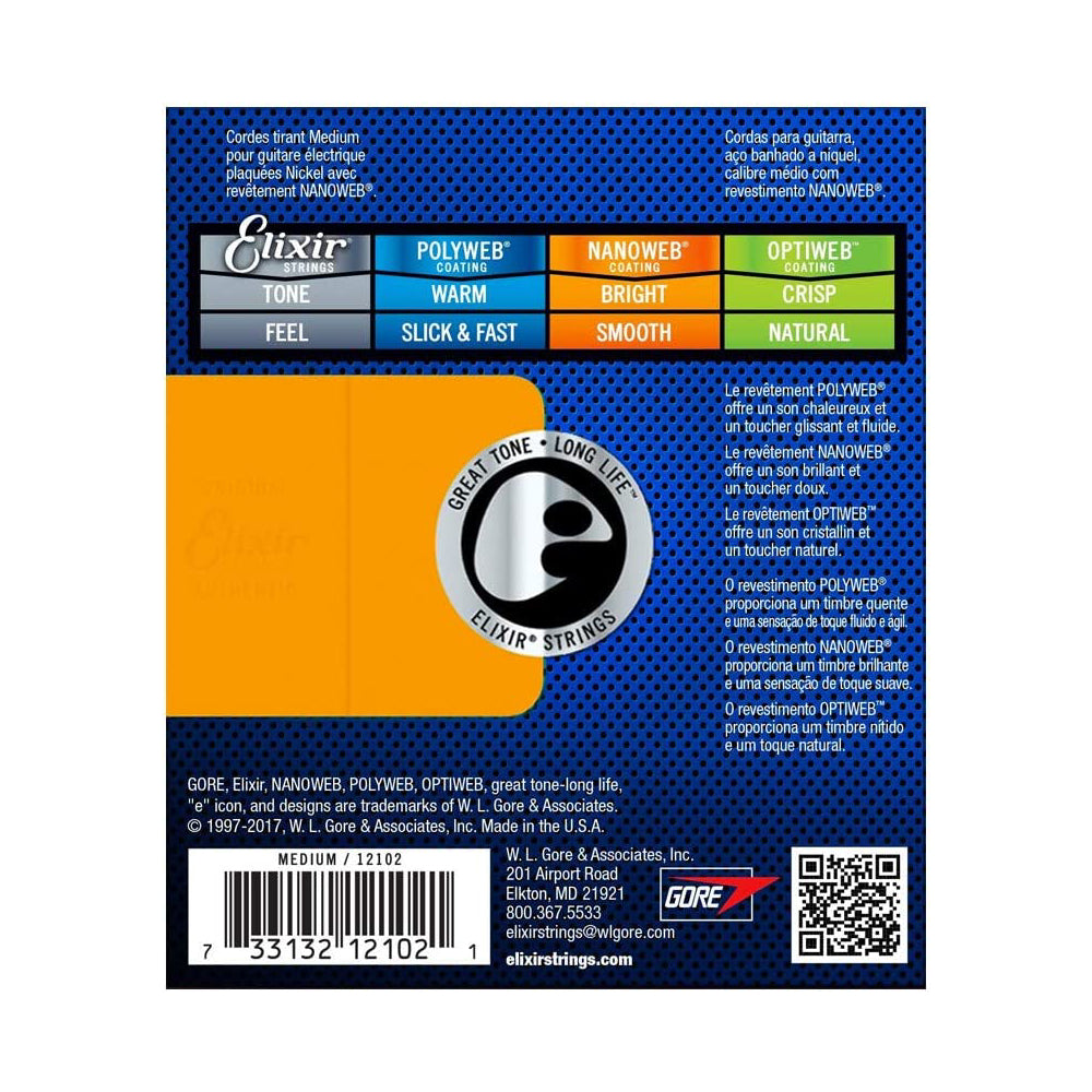 Dây Đàn Guitar Điện Elixir 12102 Nanoweb 11-49-Mai Nguyên Music