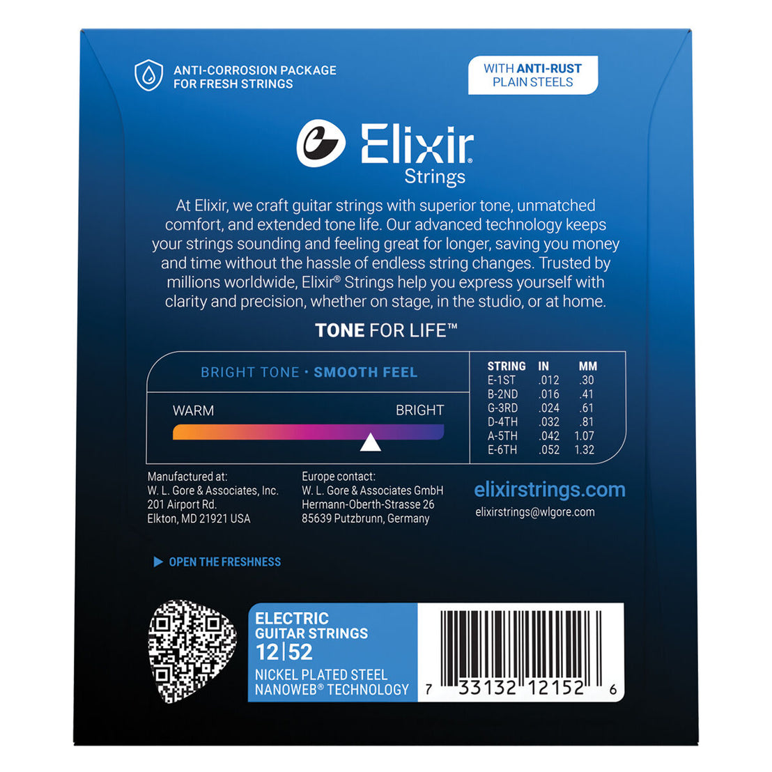 Dây Đàn Guitar Điện Elixir 12152 Nanoweb Heavy 12-52-Mai Nguyên Music