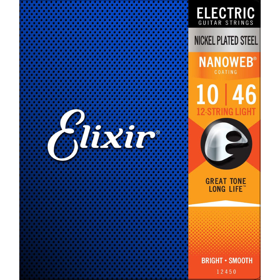 Dây Đàn Guitar Điện Elixir 12450 Nanoweb 12-String Light 10-46-Mai Nguyên Music