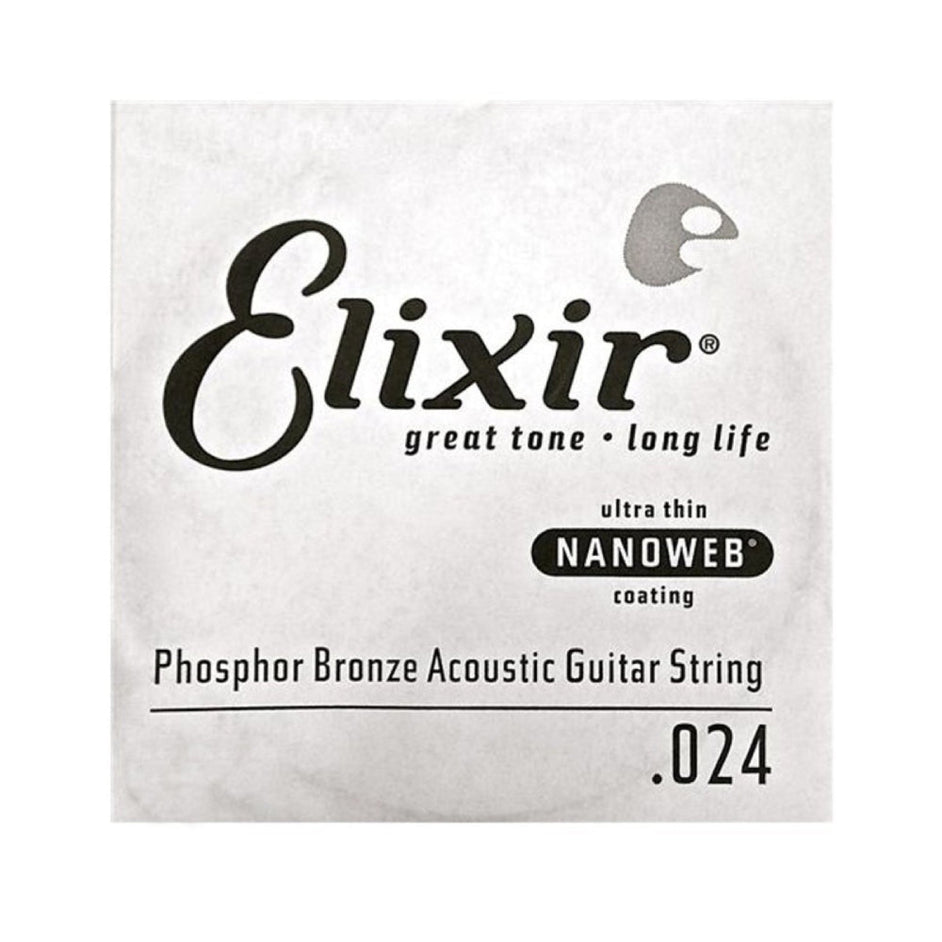 Dây Đàn Guitar Điện Elixir 14124 Nanoweb Phosphor Bronze .024, Single String-Mai Nguyên Music