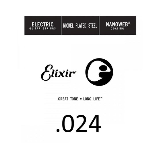 Dây Đàn Guitar Điện Elixir 15224 Nanoweb Electric .024 Single String-Mai Nguyên Music