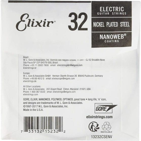 Dây Đàn Guitar Điện Elixir 15232 Nanoweb Electric .032, Single String-Mai Nguyên Music