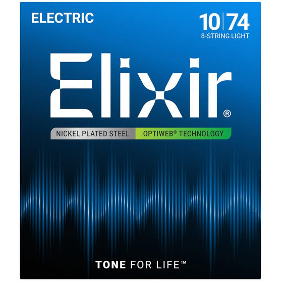 Dây Đàn Guitar Điện Elixir 19062 Optiweb 8-Strings Light 10-74-Mai Nguyên Music