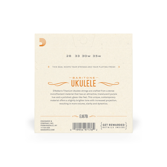 Dây Đàn Ukulele Baritone D'Addario EJ87B Titanium-Mai Nguyên Music