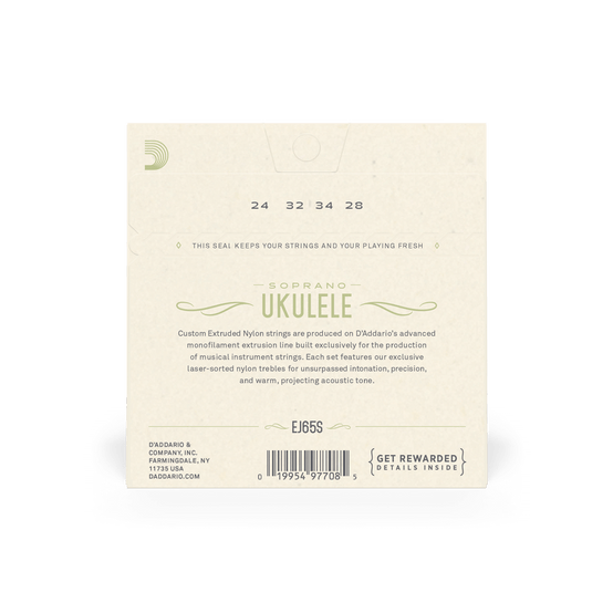 Dây Đàn Ukulele Soprano D'Addario EJ65S Pro-Arte Custom Extruded-Mai Nguyên Music