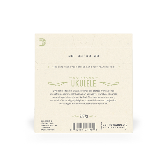 Dây Đàn Ukulele Soprano D'Addario EJ87S Titanium-Mai Nguyên Music
