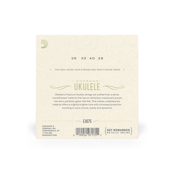 Dây Đàn Ukulele Soprano D'Addario EJ87S Titanium-Mai Nguyên Music