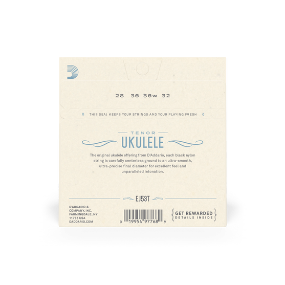 Dây Đàn Ukulele Tenor D'Addario EJ53T, Black Nylon-Mai Nguyên Music