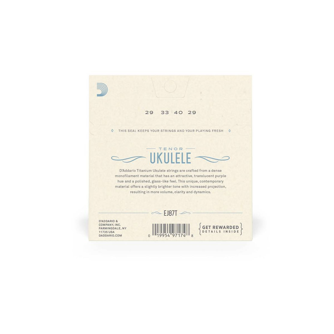Dây Đàn Ukulele Tenor D'Addario EJ87T Titanium-Mai Nguyên Music