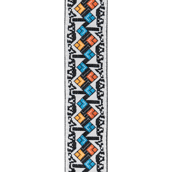 Dây Đeo Đàn Guitar D'Addario Eco-Comfort Jacquard Woven, White-Mai Nguyên Music