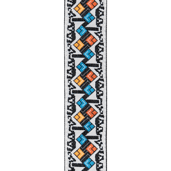 Dây Đeo Đàn Guitar D'Addario Eco-Comfort Jacquard Woven, White-Mai Nguyên Music