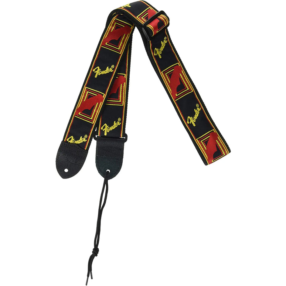 Dây Đeo Đàn Guitar Fender 2 Inch Monogrammed - Black/Yellow/Red-Mai Nguyên Music