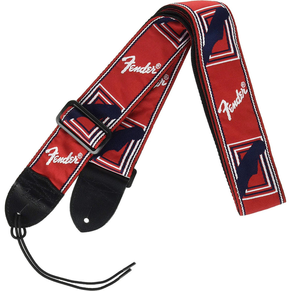 Dây Đeo Đàn Guitar Fender 2 Inch Monogrammed - Red/White/Blue -Mai Nguyên Music