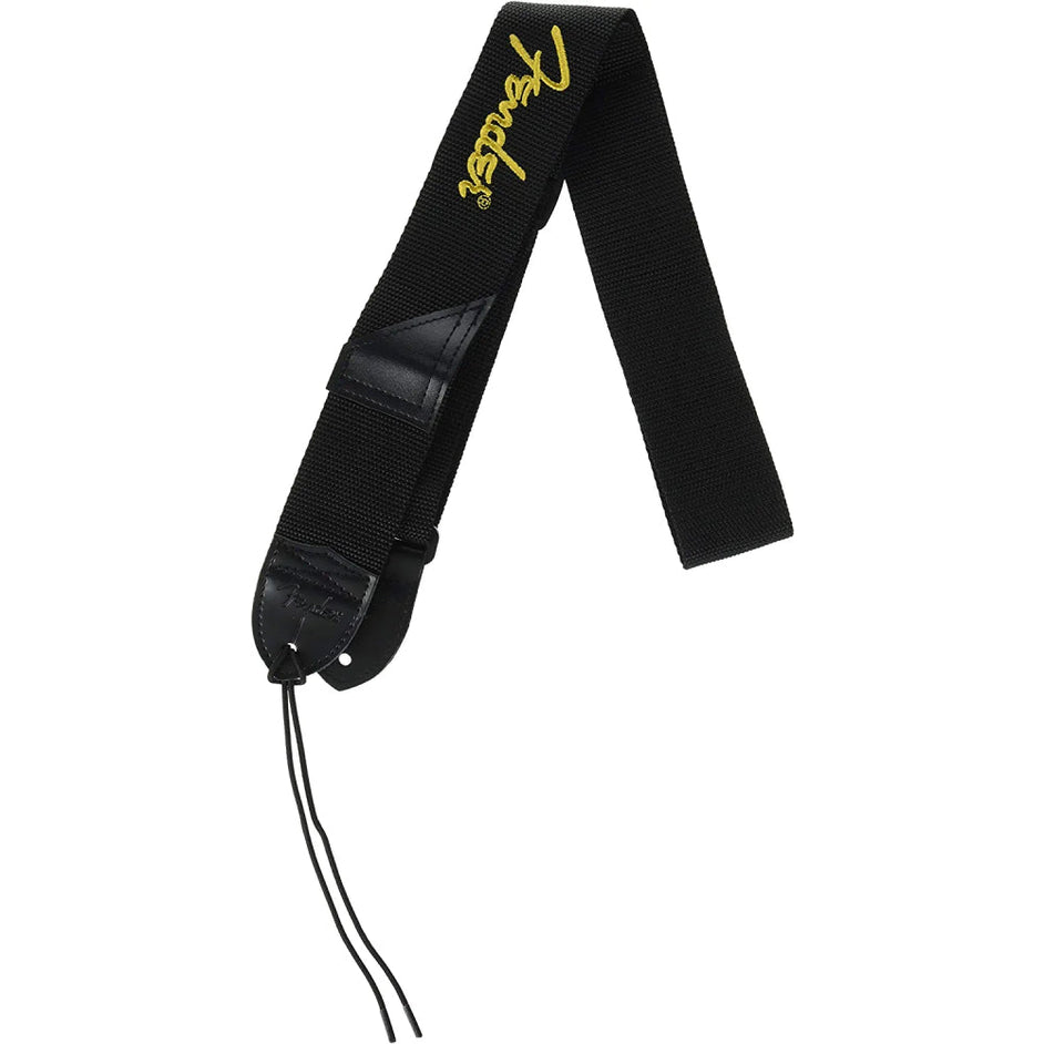 Dây Đeo Đàn Guitar Fender 2inch Black Poly, Black w/ Yellow Logo-Mai Nguyên Music