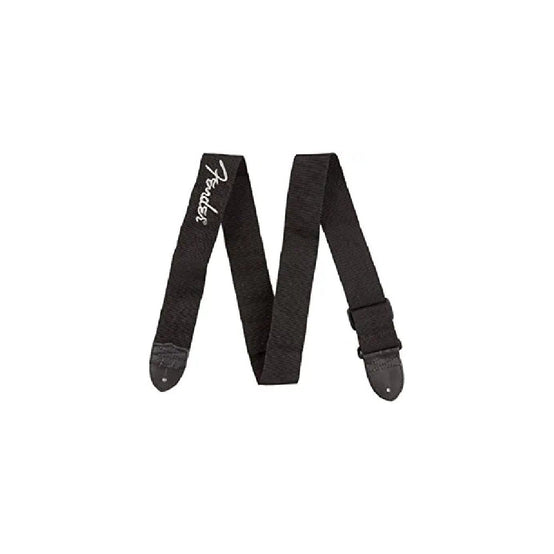 Dây Đeo Đàn Guitar Fender 2inch Poly Guitar, Black with Grey Logo-Mai Nguyên Music