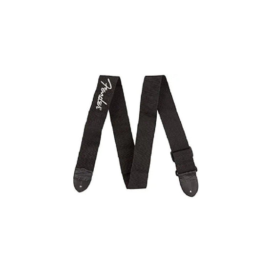 Dây Đeo Đàn Guitar Fender 2inch Poly Guitar, Black with Grey Logo-Mai Nguyên Music