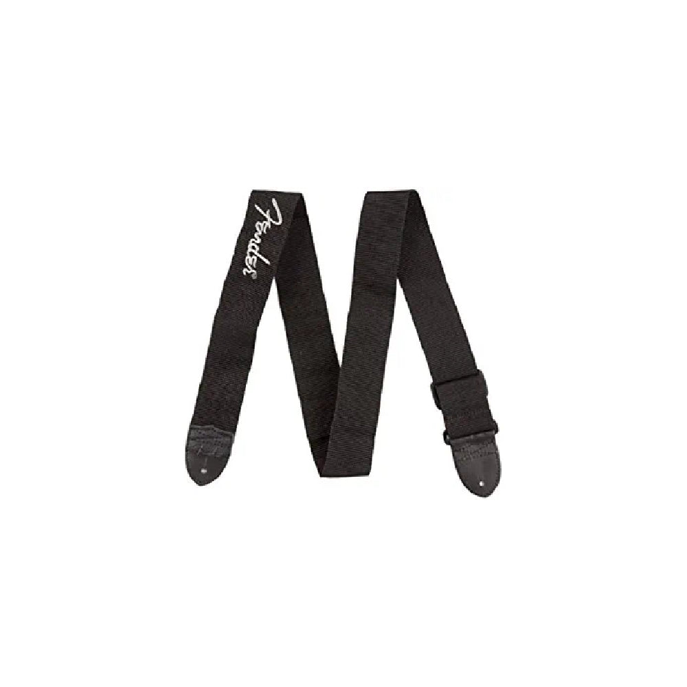 Dây Đeo Đàn Guitar Fender 2inch Poly Guitar, Black with Grey Logo-Mai Nguyên Music