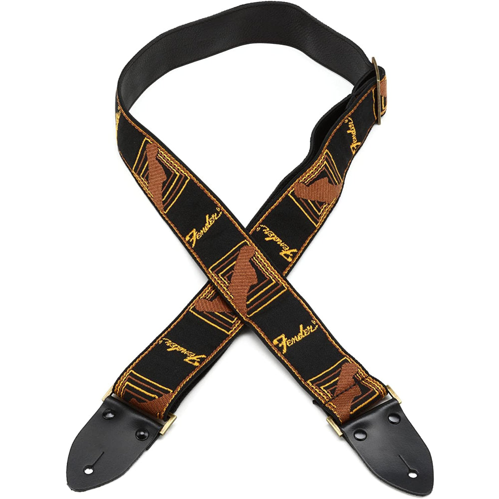 Dây Đeo Đàn Guitar Fender Legacy Monogram, Black/Yellow/Brown-Mai Nguyên Music