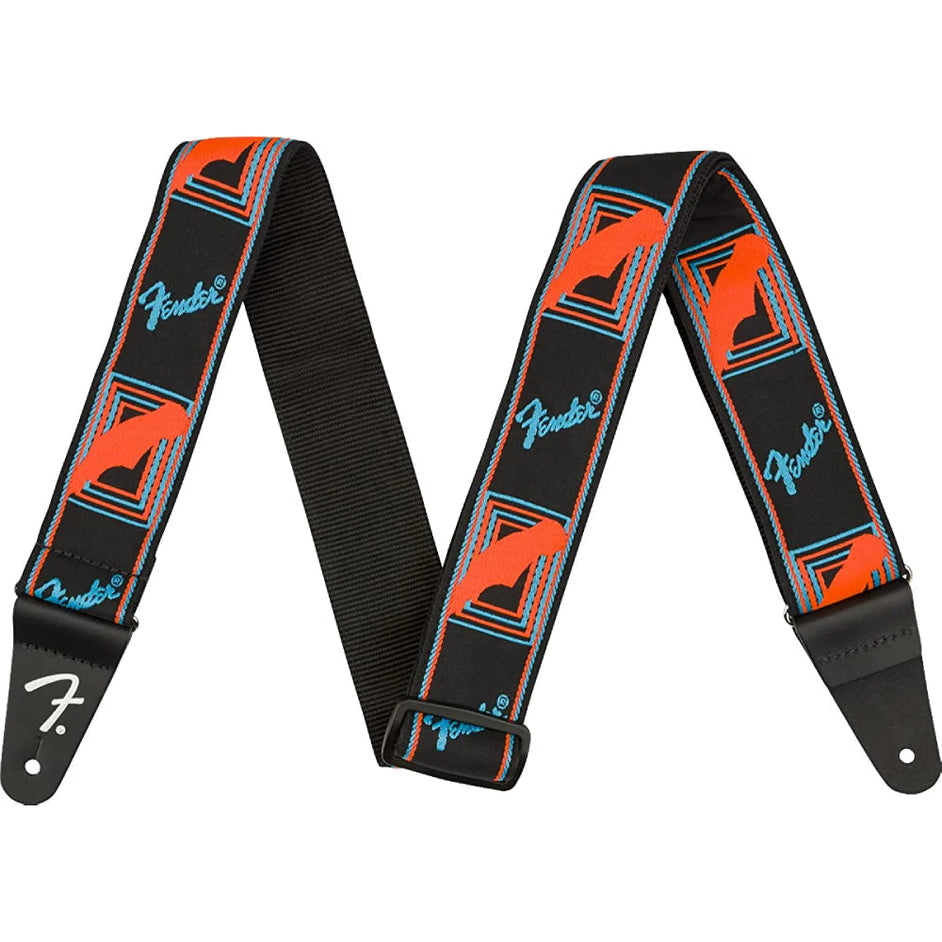 Dây Đeo Đàn Guitar Fender Neon Monogram, Blue/Orange-Mai Nguyên Music